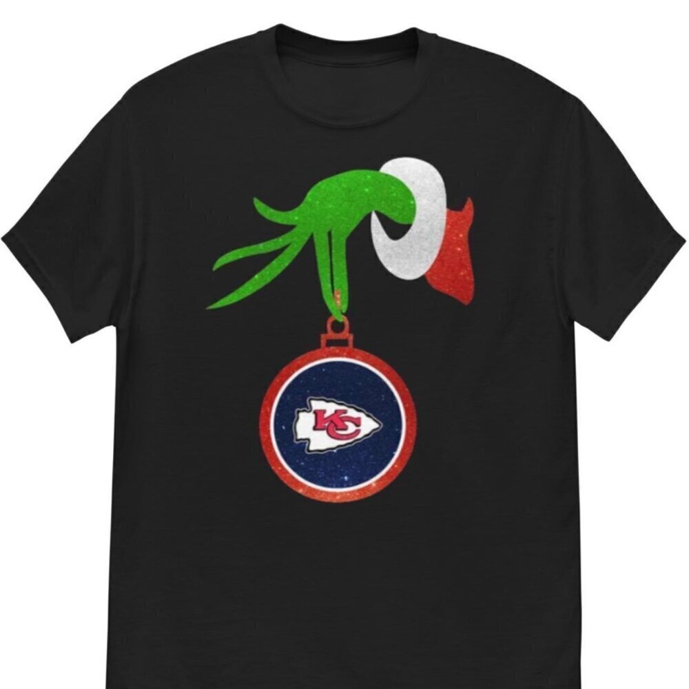 Kansas City Chiefs Grinch Merry Christmas NFL Holiday Party Fan Gift T-shirt .